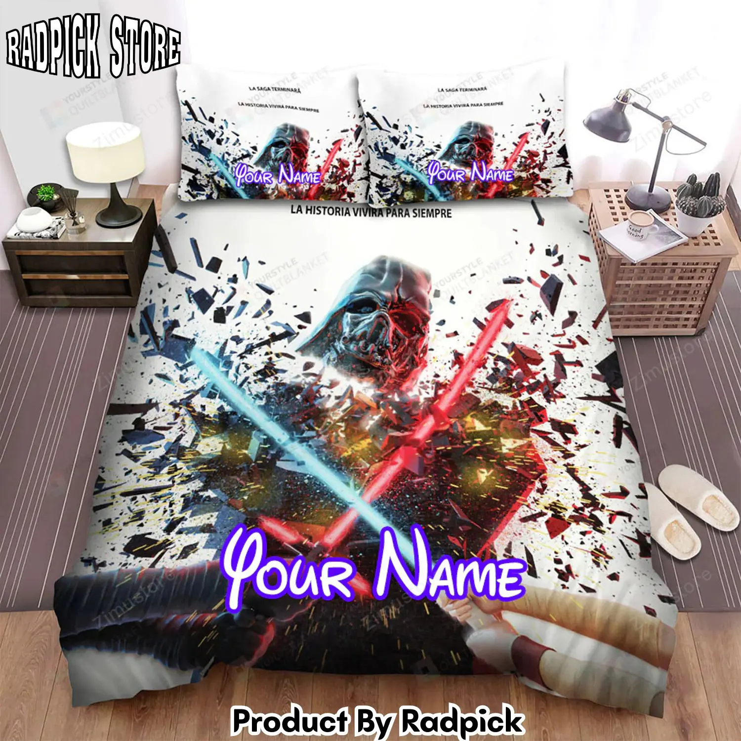 Radpick star wars episode ix the rise of skywalker la saga terminara la historia vivira para siempre movie poster bed sheets duvet cover personalized name bedding sets rp3271937